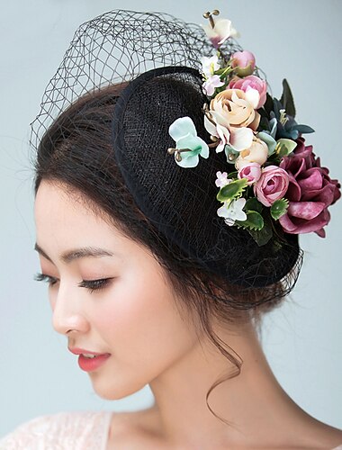  elbűvölő kalapok őszi esküvői fejfedők len lóverseny női nap királyi astcot vintage stílusú virág elegáns virágos fejdísszel