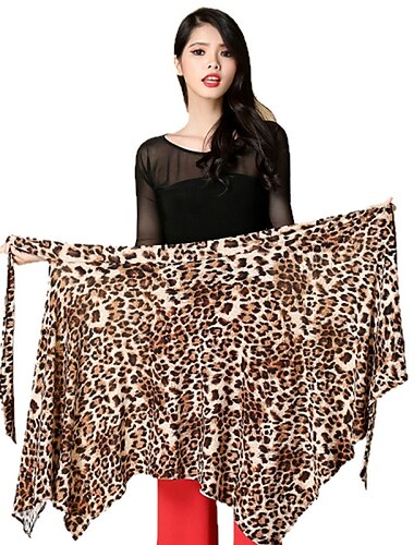  Latin tánc Szoknya Leopárd Női Edzés Teljesítmény Chinlon Spandex