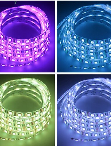  5m 16.4ft halloween rgb led bande lumineuse étanche 300leds 5050smd ip65 chaud froid blanc bleu violet rouge pour décor de fête dc12v