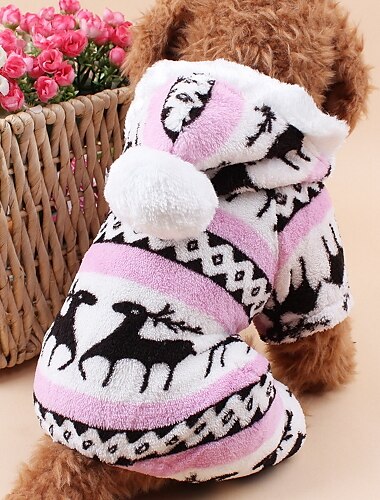  Perros Gatos Gato Saco y Capucha Mono Pijamas Ropa para cachorros Navidad Mantiene abrigado Invierno Templado Ropa para perros