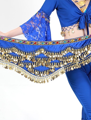  Hip Scarves Women's Training Polyester Gold Coin / Beading Animals / Christmas Decorations / Halloween Decorations Hip Scarf / Belly Dance / Princess / Historical Characters / Fairies