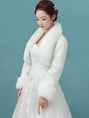  haussements d'épaules fausse fourrure manteau blanc automne mariage / soirée châle femme avec