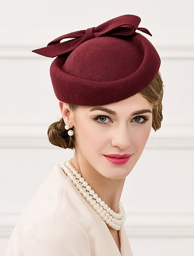  Klobouky Vlna Síť Svatební Kentucky Derby Dostih Dámský den Melbourne Cup Elegantní Vinobraní Klasik S Mašle Síť Přílba Pokrývky Hlavy