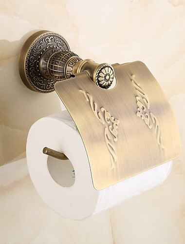  toalettpappershållare antik mässing snidad toalettpappershållare för badrum 1st