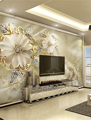  cool wallpapers muurschildering 3d gouden bloem behang voor muren europese luxe stijl diamantlijm vereist canvas voor woonkamer hotel achtergrond home decor
