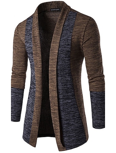  Męskie Sweter Sweter rozpinany Robić na drutach Regularny Solidne kolory W serek Codzienny Weekend Odzież Zima Wiosna Ciemnoszary Brązowy M L XL