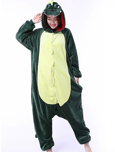  Erwachsene Einfarbig Onesie-Kostüm Faschingskostüme Drachen Dinosaurier Pyjamas-Einteiler Kigurumi-Pyjamas Für Herren und Damen Weihnachten Karneval Silvester Karikatur