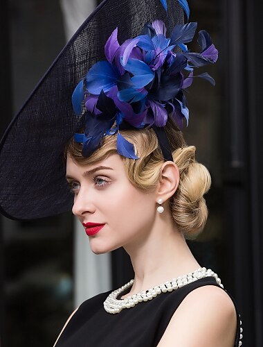  fascinators kentucky derby hoed vlas hoge hoed sinamay hoed bruiloft casual melbourne cup elegant romantisch brits met bloem hoofddeksel hoofddeksels