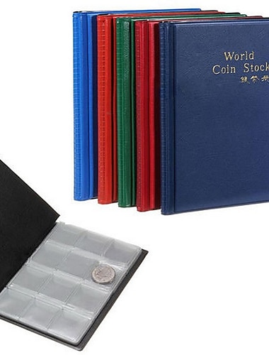  1шт 120 монет для хранения коллекции держатели денег пенни карманы альбом книги сбора случайный цвет