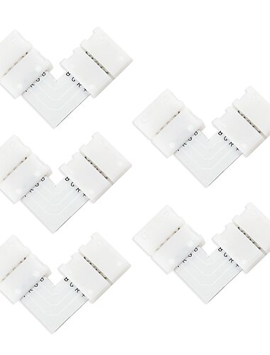  5pcs 4 pin diy led rgb adaptador de conector de luz de tira 5050 led 10mm en forma de l