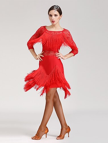  Latin tánc Ruha Női Teljesítmény Háromnegyedes Természetes Spandex