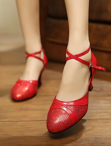  Női Báli Modern cipő Magassarkúk Csillogás Illesztés Fém csat Ezüst Piros Kék