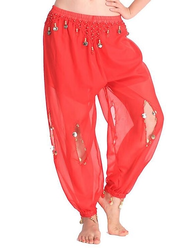  Magedans Bukser Anheng Dame Ytelse Høy Chiffon