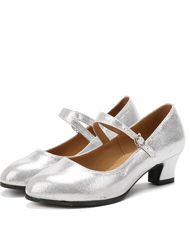  Glitzernde Tanzschuhe für Damen – Indoor-Wildledersohle im Mary-Jane-Stil für Gesellschafts- und lateinamerikanische Tänze
