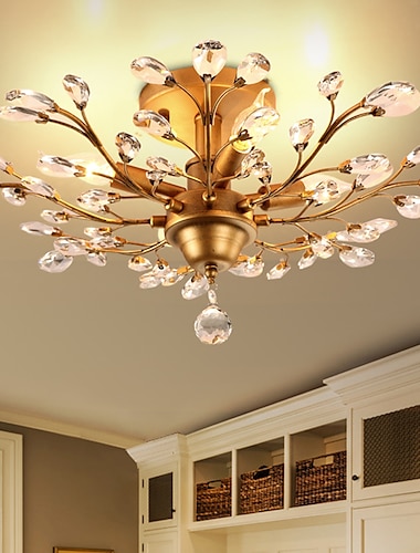  62 cm lustrový cluster design stropní světlo LED zapuštěná světla kovová starožitná mosaz elegantní a luxusní 110-120v 220-240v certifikovaný květinový design