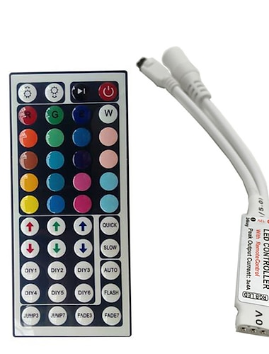  1 tira de luces led rgb, mando a distancia, 44 teclas, mando a distancia ir, reemplazo para smd 5050 3528 2835
