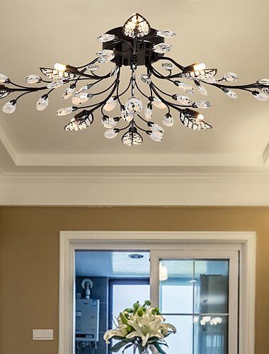  8-lichts 80 cm plafondlamp led kristal inbouwlampen metaal geverfde afwerkingen chic & modern artistiek 200-240v / 110-120v / g9 bloemdesign