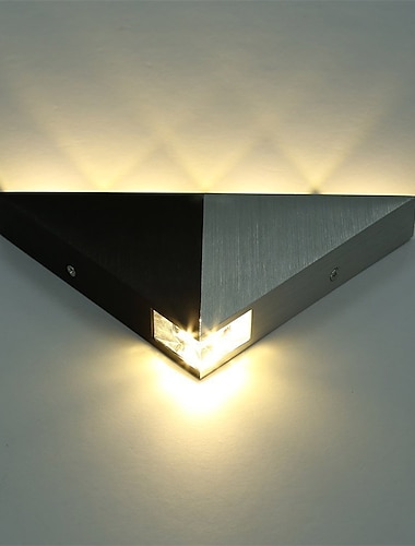  Lightinthebox 23,5 cm luces de pared de montaje empotrado diseño de triángulo LED aplique de pared luz de aluminio moderno mini accesorio de estilo pasillo interior arriba abajo lámpara de pared