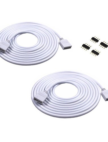  2 uds cable de extensión rgb de 4 pines tira de luz led cable conector diy para smd 5050 3528 2835 rgb 2 m 6,6 pies