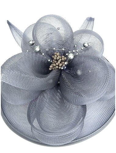  Netz-Fascinators Kentucky Derby Hut/Vogelkäfigschleier mit 1 Stück Kopfschmuck für Hochzeit/besondere Anlässe/Teeparty