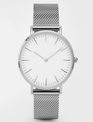  Quarzo per Da donna Da uomo Analogico Quarzo Alla moda Tinta unita minimalista Informale Classico Semplice Acciaio inossidabile 304 Acciaio inossidabile
