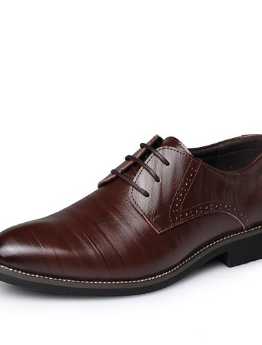  Herren Outdoor Derby-Schuhe Abendschuhe Geschäftlich Klassisch Täglich Büro & Karriere Party & Abend Leder Tragen Sie Beweis Schnürsenkel Schwarz Gelb Blau Frühling Herbst