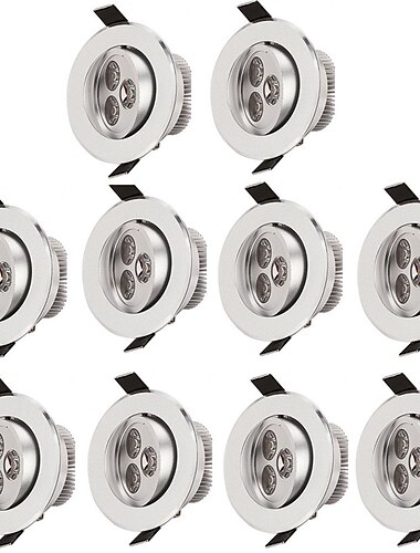  10 piezas 3 W 300 lm 3 Cuentas LED Fácil Instalación Luz Empotrada Luces de Techo Blanco Cálido Blanco Fresco 85-265 V Comercial Hogar / Oficina Sala de Estar / Comedor / Cañas / CE