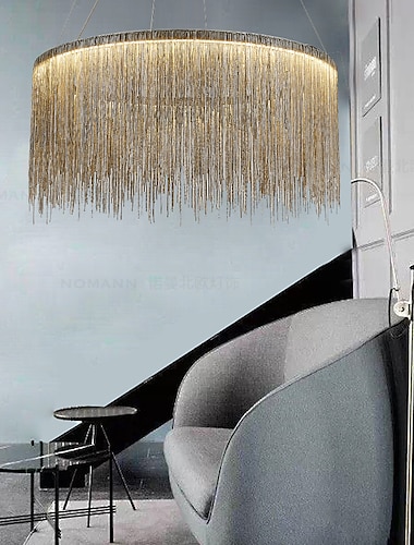  1-lichts 50 cm led hanglamp ontwerpers kroonluchter goud luxe metaal trommel chroom modern eigentijds 110-120v 220-240v