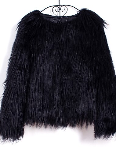  rosa fuskepels wraps dameomslag vinter skuldertrekning holde varmen kåper / jakker lange ermer fuskepels høst bryllup gjesteomslag med ren farge for fest bryllup