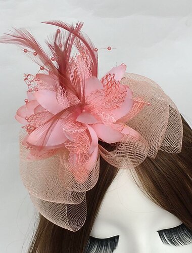  Cappello derby del Kentucky con piume/rete/fiori con 1 pezzo di copricapo per matrimonio/festa/sera/corsa di cavalli