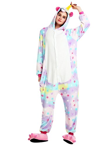  Vuxna Broderi Mode Onesie kostym Karnevalsdräkt Enhörning Pegasus Onesie-pyjamas Kigurumi pyjamas För Herr och Dam Jul Karnival Barnens Dag Tecknad serie