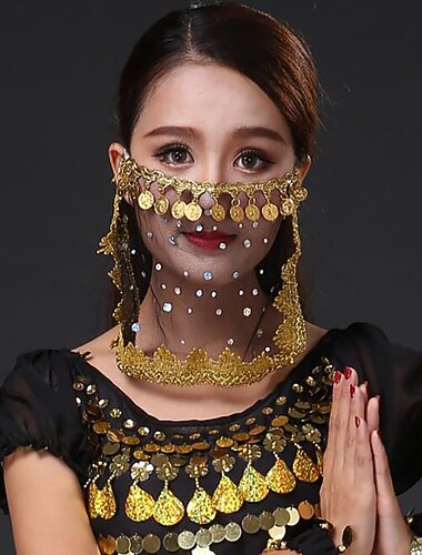  Buikdans Normale Dames Opleiding Tule Pailletten Sluier