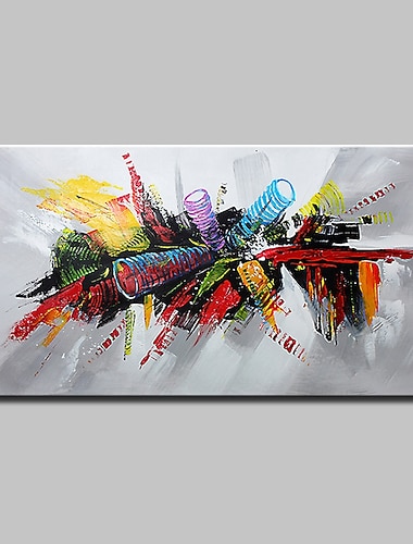  Ölgemälde handgemachte handbemalte Wandkunst abstrakte bunte Heimdekoration Dekor gestreckter Rahmen fertig zum Aufhängen