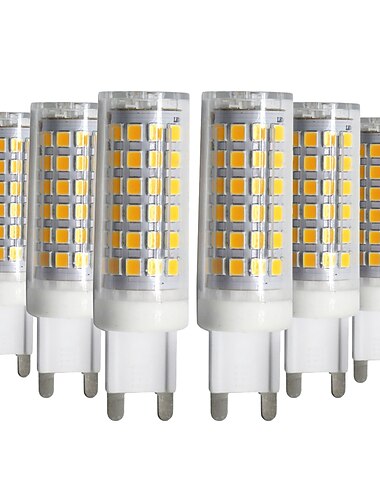  6pcs G9 9W 76LED 2835SMD Corn LED Lamp Bulb Warm Cool Natural White AC110-240V 75W Halogen Bulb Equivalent 750lm Non Flicker