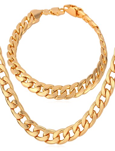  Ketting Armband Ketting Ketting Voor Mannen Dames Feest Geschenk Dagelijks Roze Goud Platina Geverfd Goud Geverfd Cubaans Goud Zilver Roze Goud om indruk te maken