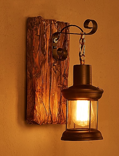  fali lámpa egyfejű ipari rusztikus vintage retro fa falipogácsa fémfestmény színe az otthoni szálloda folyosójához fali lámpa díszítés