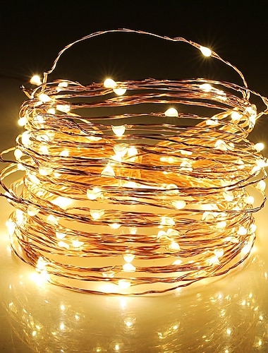  elegante Hochzeit&amp;Partyempfang, 8 Modi, 10 m, 100 LED-Lichterkette mit Fernbedienung, Timer, batteriebetrieben, wasserdicht, Kupferdraht, funkelnde Lichter für Zimmer, Garten&amp;Baumschmuck
