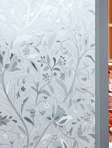  Glasfensterfolie Fensterfolienaufkleber Dekoration Blumen PVC/Vinyl matt Aufkleber 100x45cm Wandaufkleber für Schlafzimmer Wohnzimmer