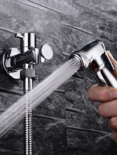  Robinet d'évier de salle de bain en laiton, pulvérisateur de bidet portatif autonettoyant à une poignée avec eau froide uniquement