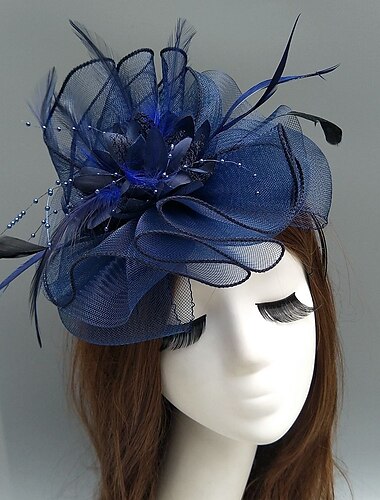  フェザー / ネットファシネーター ケンタッキーダービーハット / フェザー付きヘッドピース / 花柄 / 花 1pc 結婚式 / 特別な機会 / ティーパーティーヘッドピース