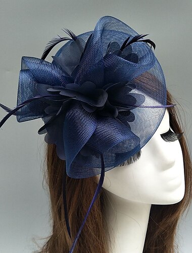  Feder-/Netz-Fascinator, Kentucky-Derby-Hut, Kopfschmuck mit Feder, Blumenmuster, 1 Stück, Hochzeit, besonderer Anlass, Teeparty-Kopfschmuck