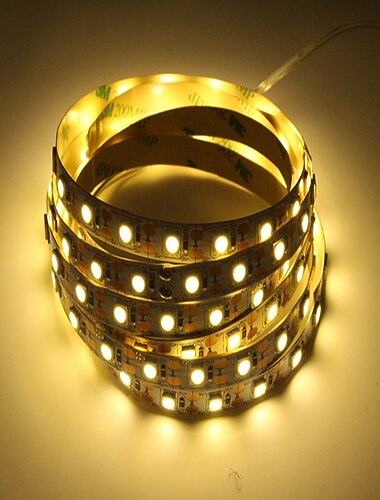  LED Strip Lights 1M Flexible Tiktok Lights 60 LEDs 2835 SMD 8mm Warm White White Cuttable Decorative Self-adhesive AA Batteries Powered Set