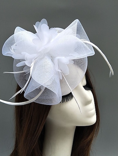  Feather / Net Fascinators Kentucky Derby Hat/ Headdress with Feather / Floral / Flower 1PC Wedding / Special Occasion / Horse Race Headpiece