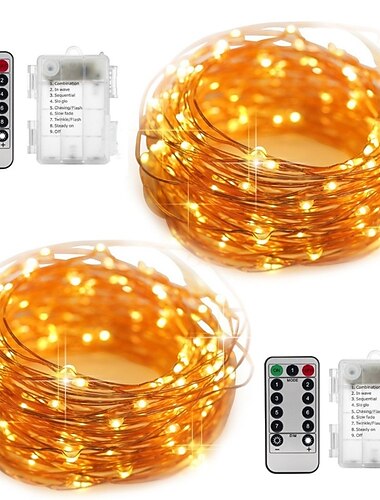  2 stücke 10 mt led lichterkette 100 leds kupferdraht lichter warm weiß weiß farbwechsel wasserdicht party dekorativ batteriebetrieben
