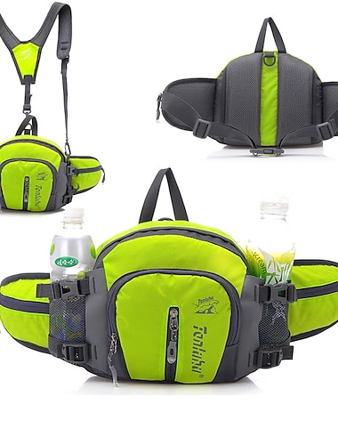  sac banane de randonnée imperméable avec porte-bouteilles – sac banane de course en plein air multifonctionnel avec bretelles réglables pour le camping et le cyclisme