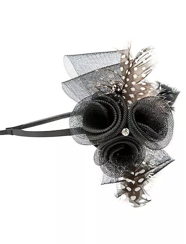  قطع زينة كنتاكي ديربي قبعة ريش / عصابات رأس شبكية / زهور مع ريش / دانتيل جانبي 1 قطعة زفاف الخريف / خوذة سباق الخيل