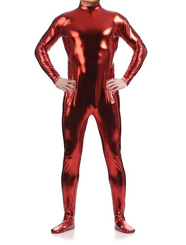  Glänzende Zentai-Anzüge Ganzkörperanzug Bodysuit Karnevalskostüm Ganzkörperanzug Herren Damen Sex Einfarbig Elasthan Latex Kostüm für Halloween Maskerade Erwachsene
