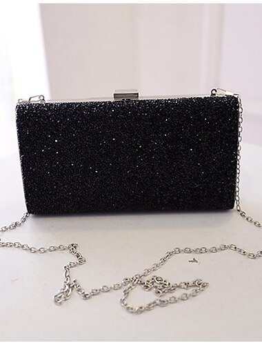  Silberne Glitzer-Clutch für Damen, elegante Abendtasche mit Metallrahmen – ideal für Hochzeiten, Partys und formelle Anlässe