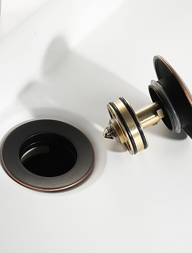  Wasserhahn-Zubehör – überlegene Qualität – moderner Messing-Pop-up-Wasserablauf mit Überlauf – Finish – geölte Bronze