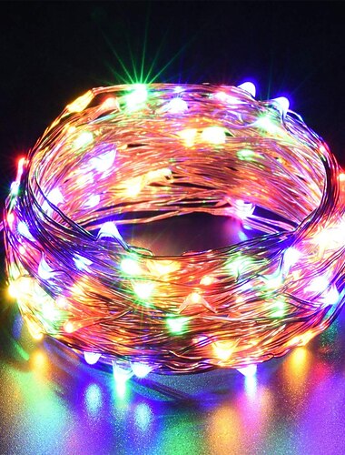  Φώτα χορδής 10μ 100 leds 1τεμ ζεστό λευκό κρύο λευκό πολύχρωμο αδιάβροχο πάρτι διακοσμητικό usb powered